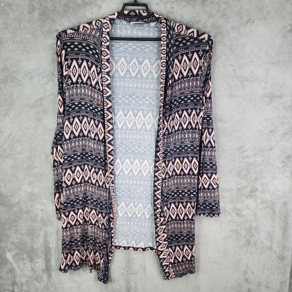Womens Frumos Aztec Print Open Front Cardigan Jacket Long Sleeve Size 2XL/3XL - Picture 2 of 10
